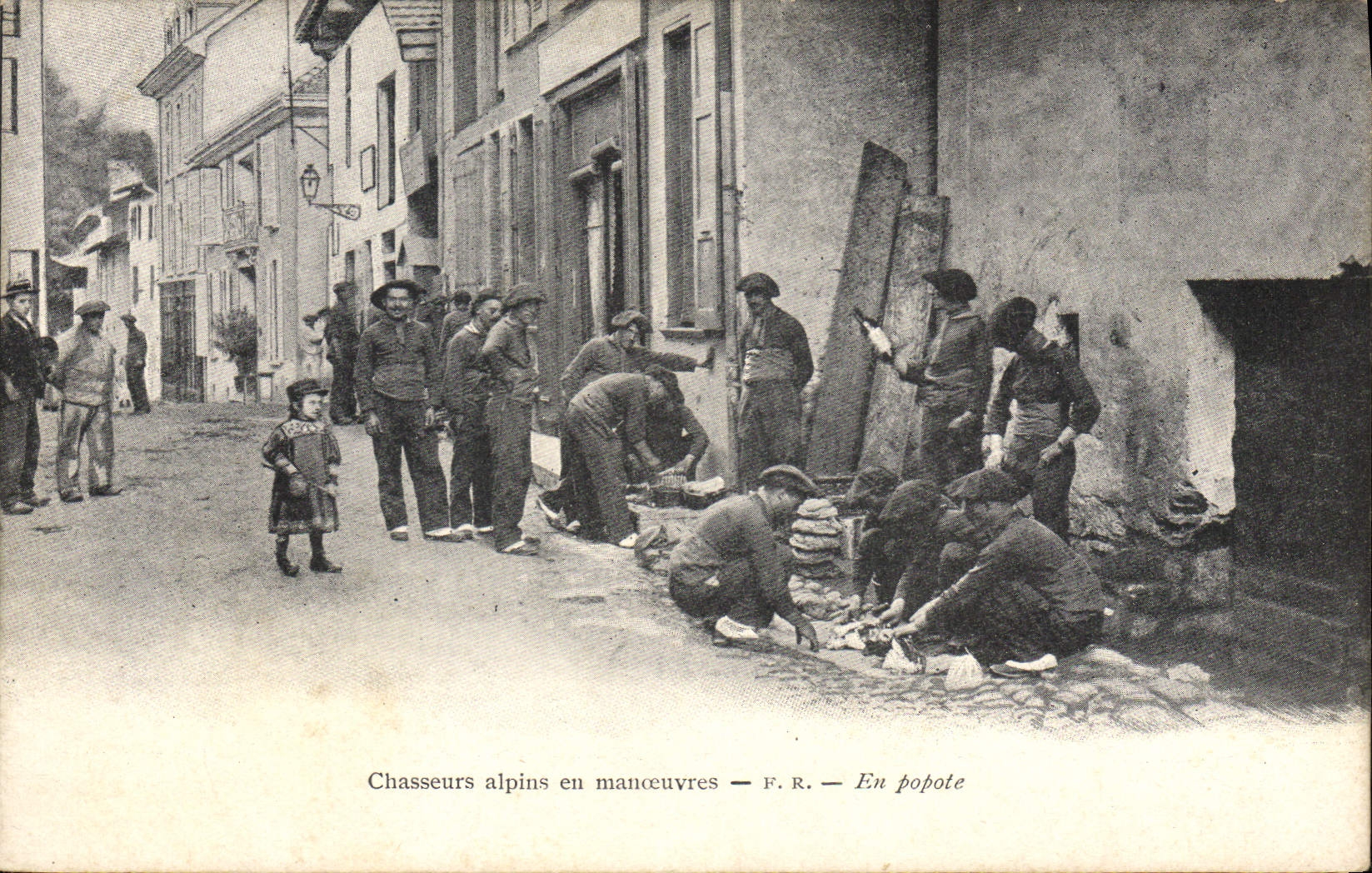 Vintage Postcard Militaria Alpine hunters In cooking