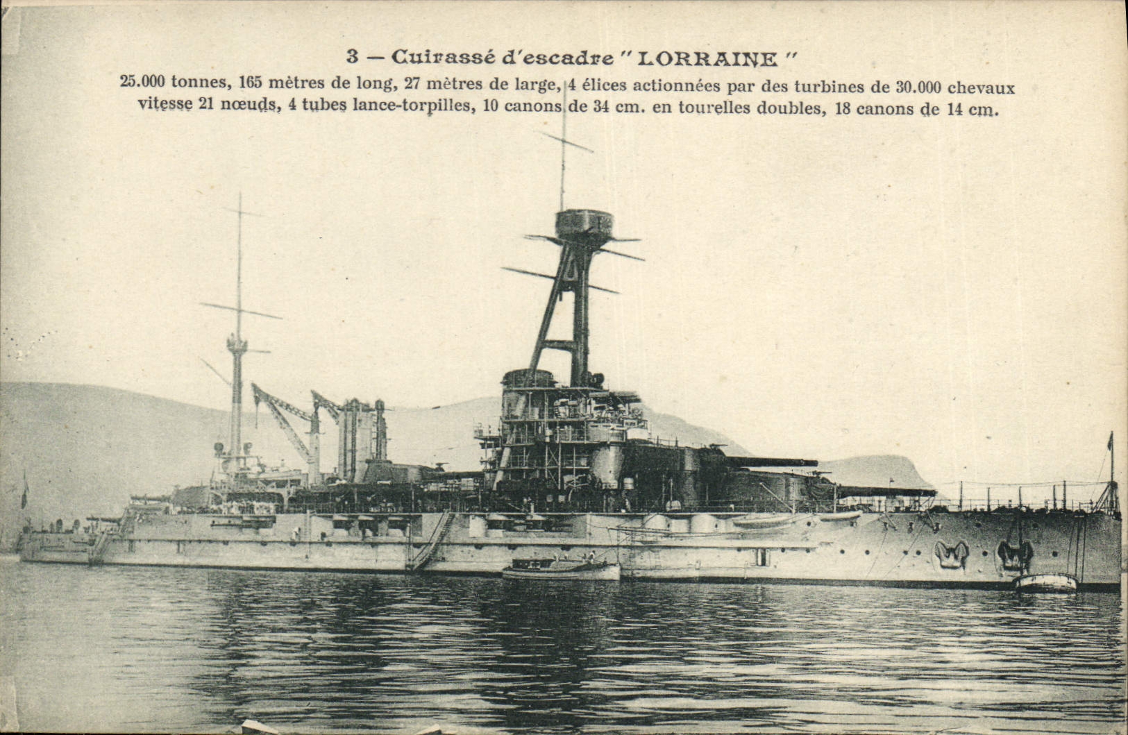 CPA Bateau Cuirasse d'escadre Lorraine