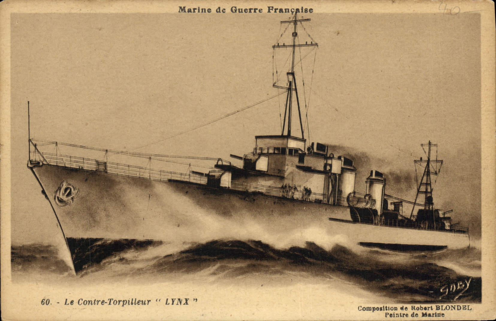 CPA Bateau Le contre torpilleur Lynx