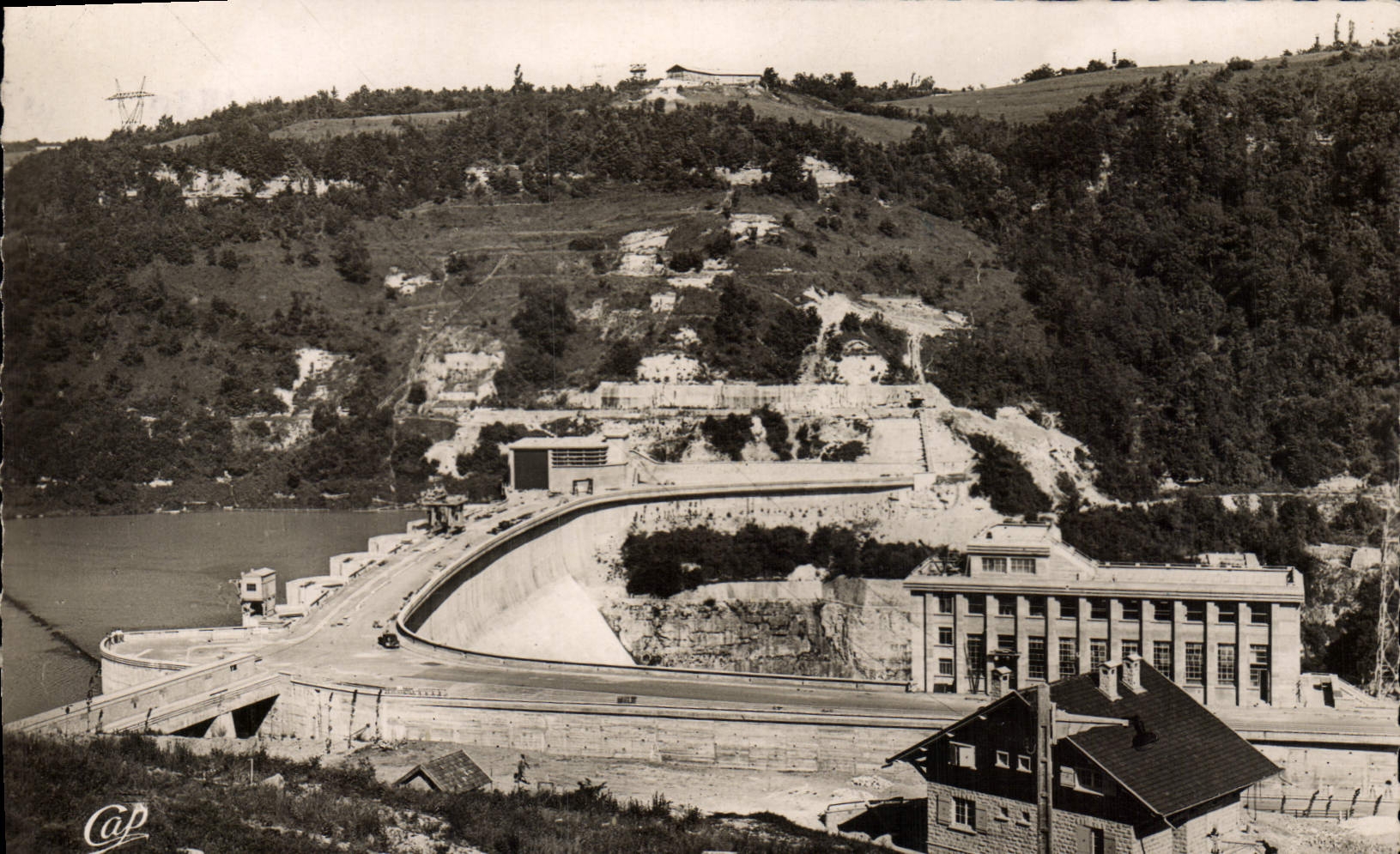 Modern Postcard Electricity Dam Genissiat Seen general downstream