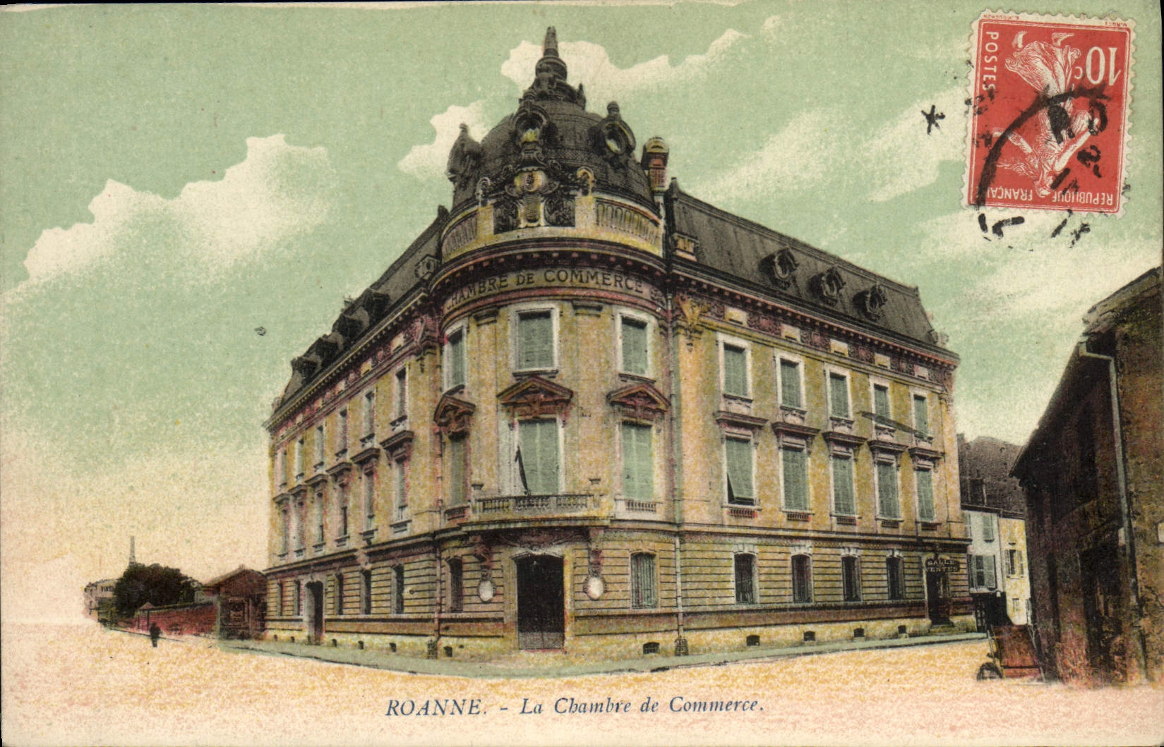 Vintage Postcard Roanne Chamber of commerce