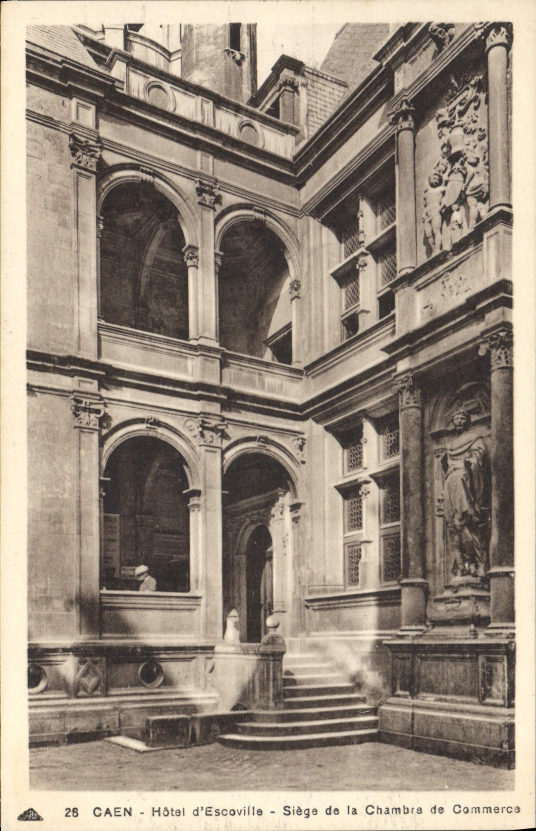 Vintage Postcard Caen Hotel of Escoville Sits of the Chamber of commerce