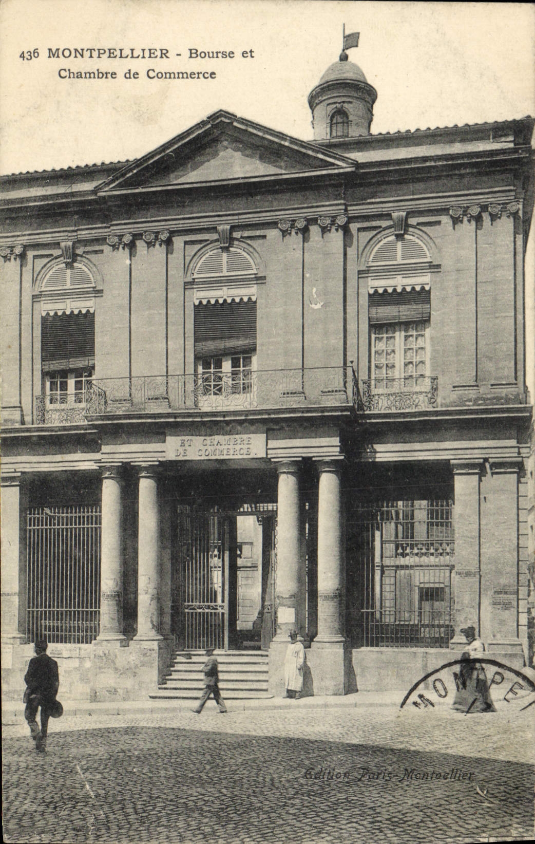Vintage Postcard Montpellier Stock Exchange and Chamber of commerce