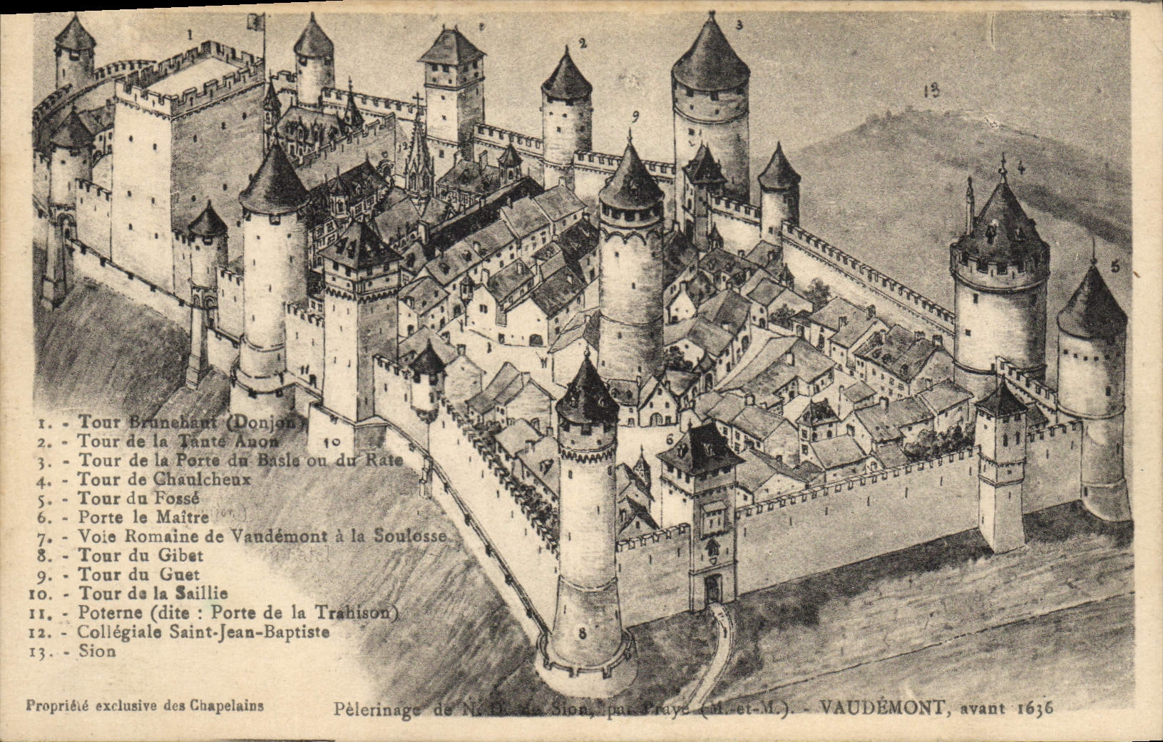 Vintage Postcard Pilgrimage of ND of Sion Vaudemont before 1636