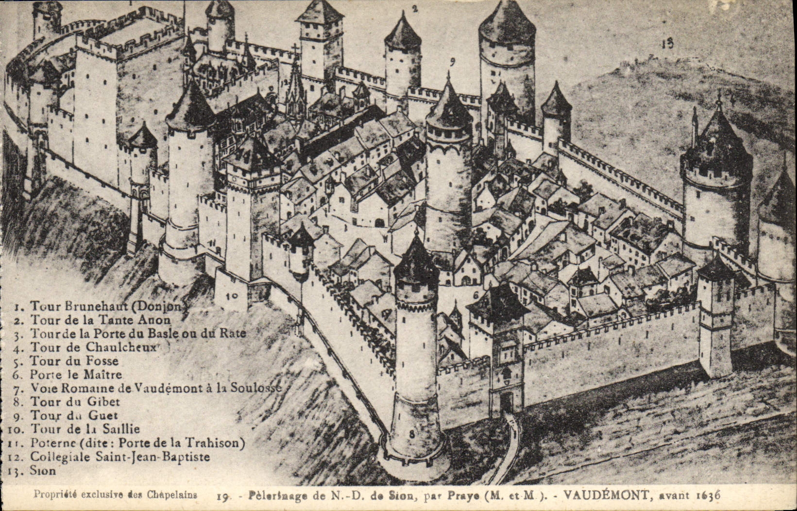 Vintage Postcard Pilgrimage of ND of Sion by Prayer Vaudemont before 1636