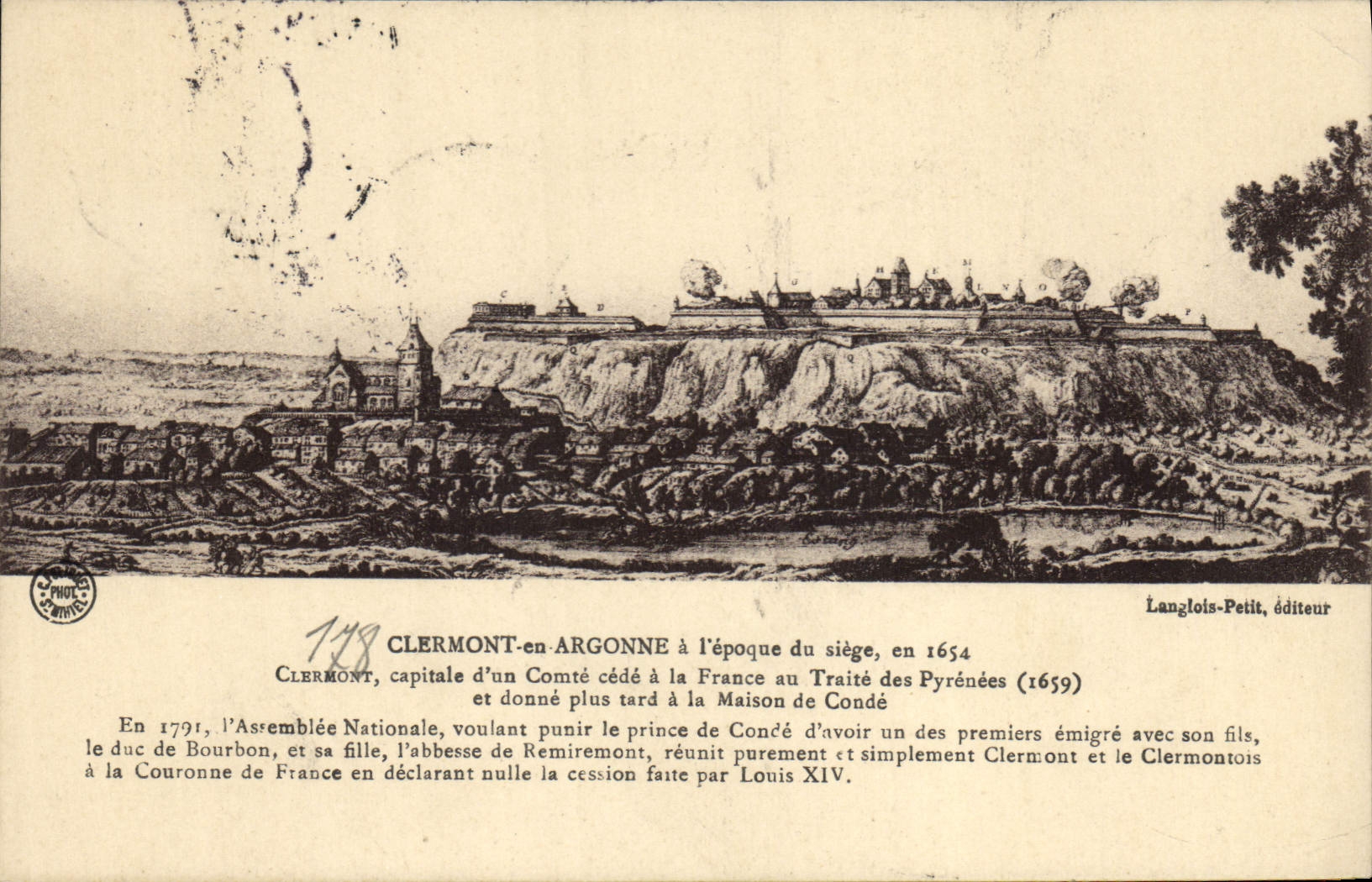 Vintage Postcard Clermont in Argonne 1654