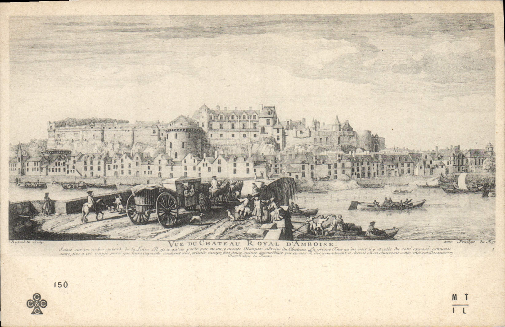 Vintage Postcard Seen of the royal castle of Amboise