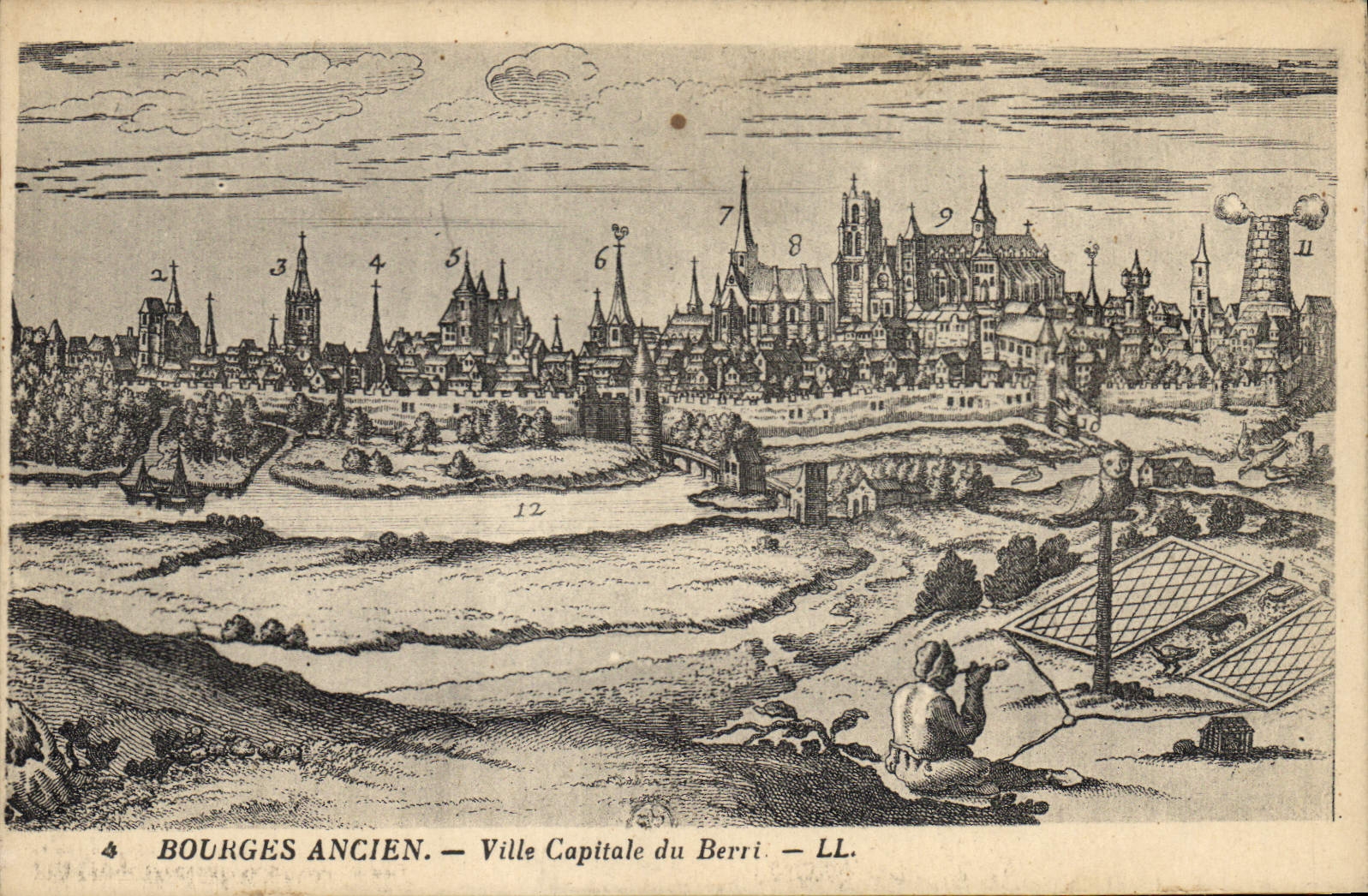 Vintage Postcard Old Bourges Capital City of Berri