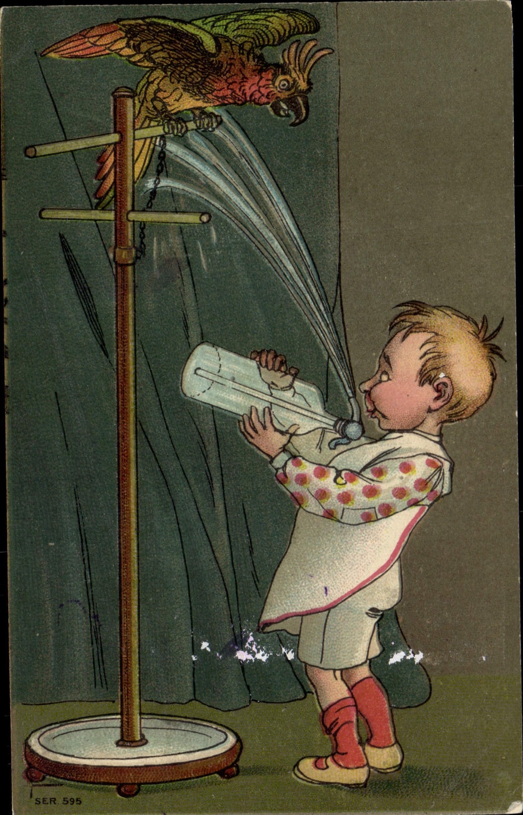 CPA Perroquet Enfant 