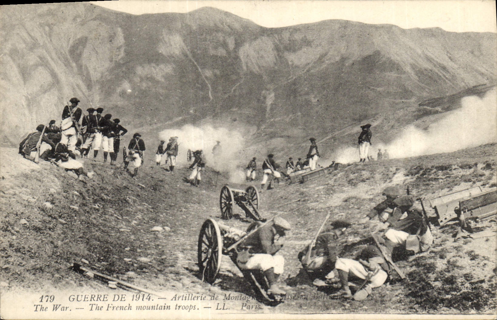 CPA Militaria Chasseurs Alpins Artillerie de montagne