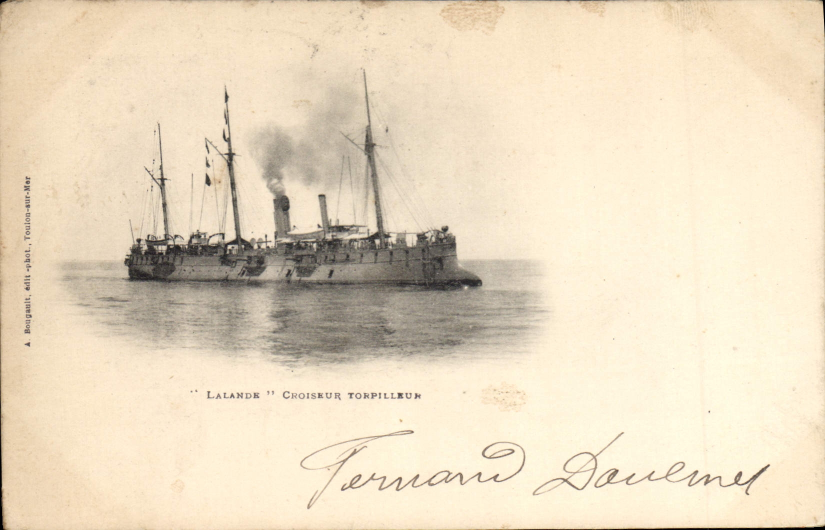 Vintage Postcard Boat Lalande Cruiser destroyer