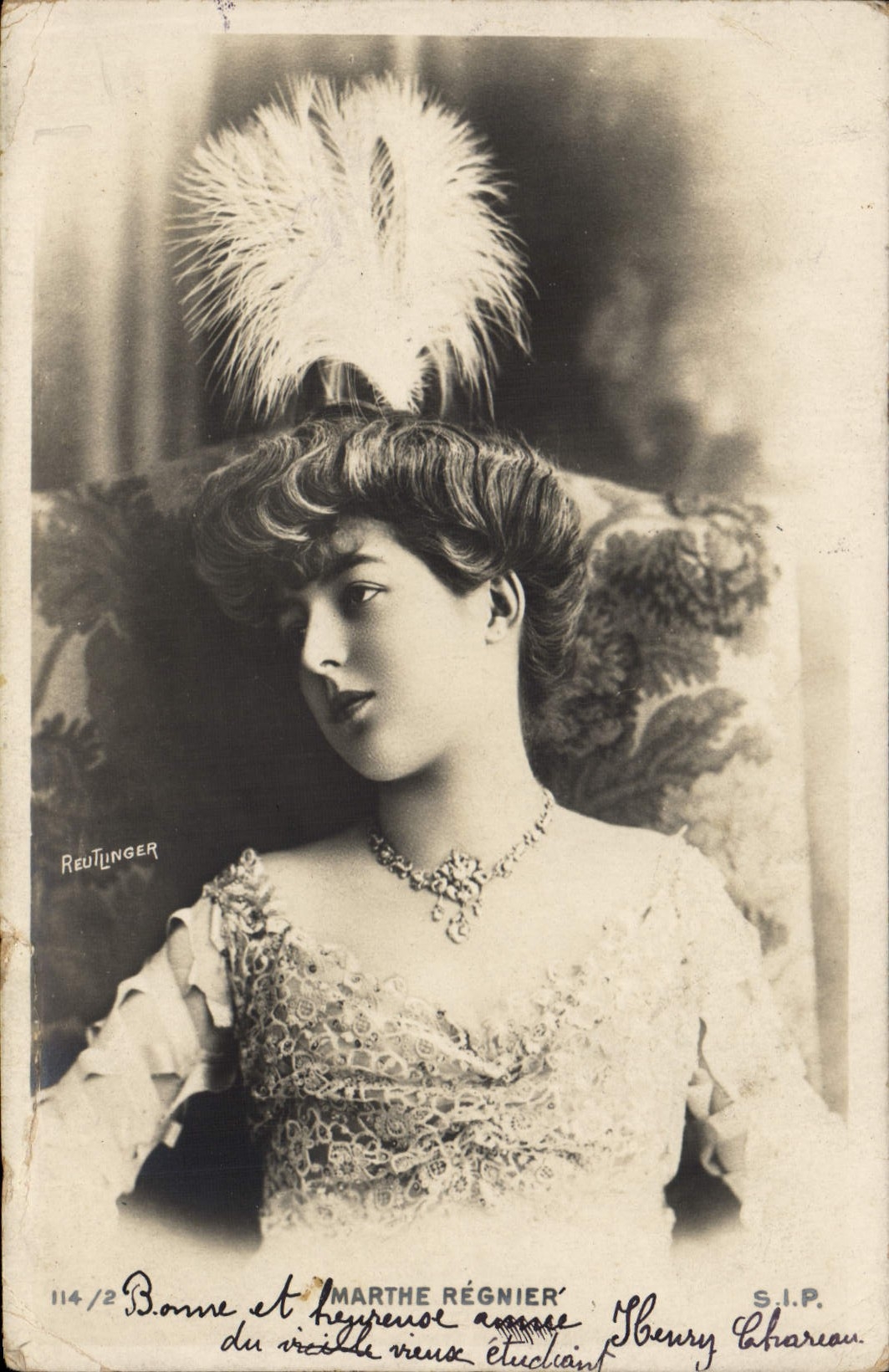 CPA Femme Theatre Marthe Regnier