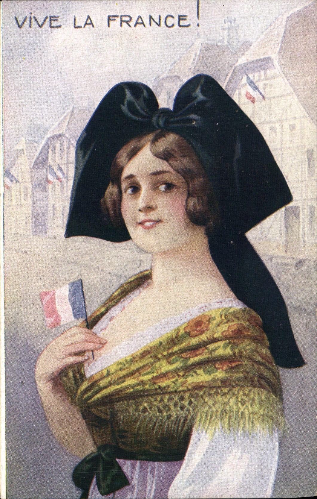 CPA Folklore Alsace Vive la France