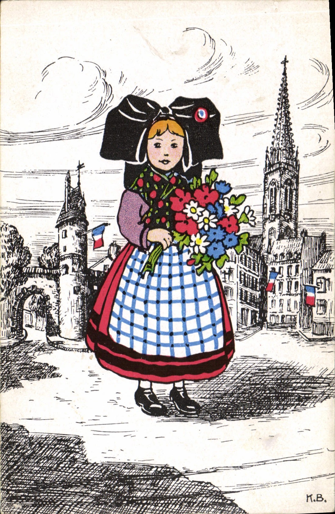 CPA Folklore L'Alsace liberee Mulhouse