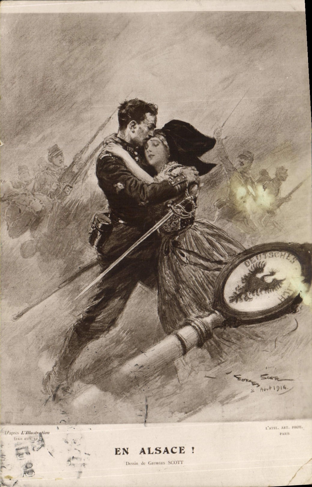 CPA Folklore Alsace Georges Scott