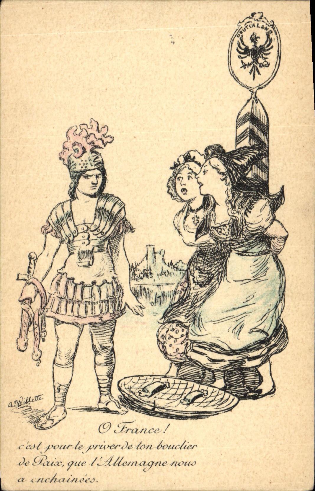 CPA Folklore Alsace O France Militaria