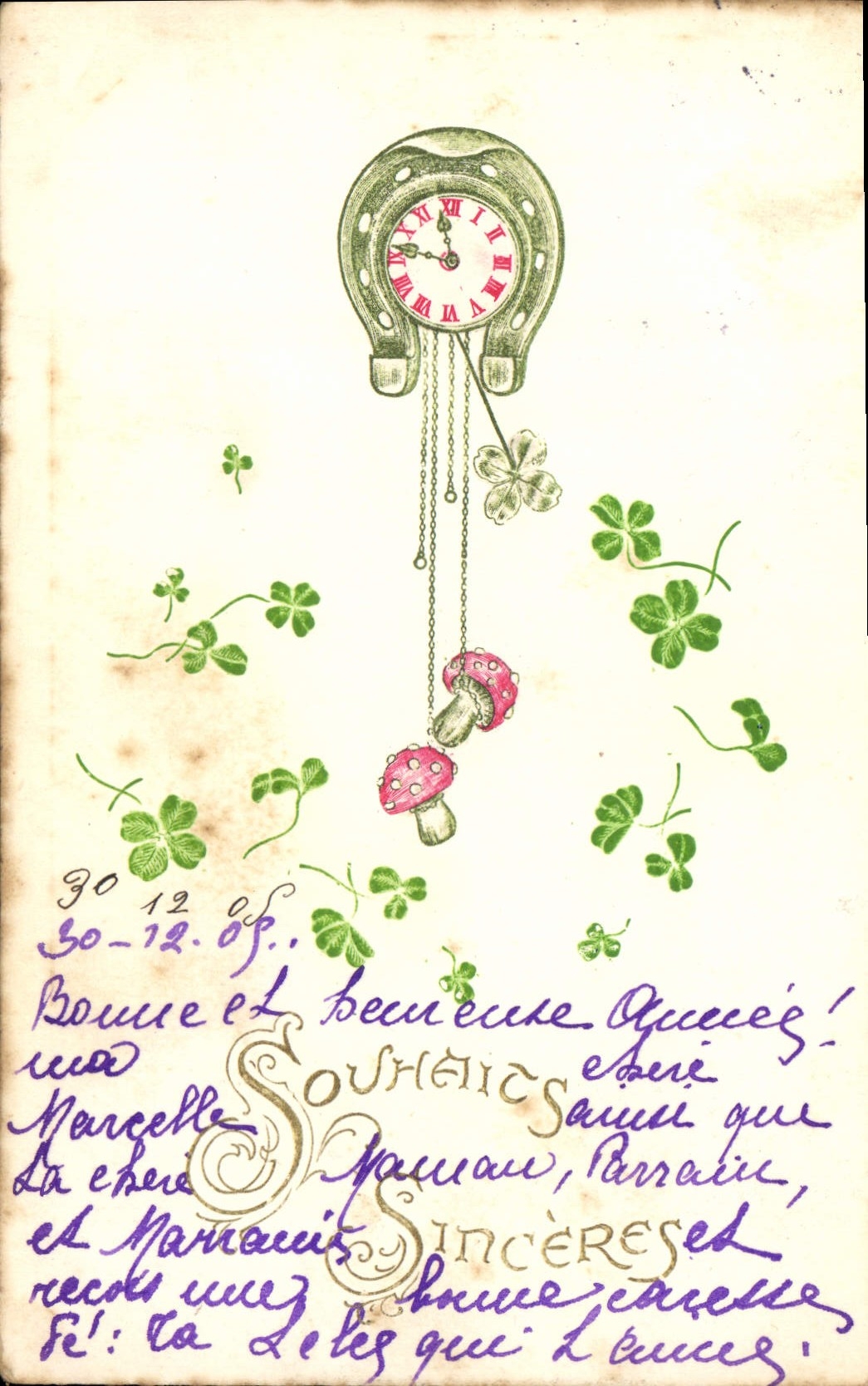 Postal Fantasia Flores Setas Hierro tiene caballo