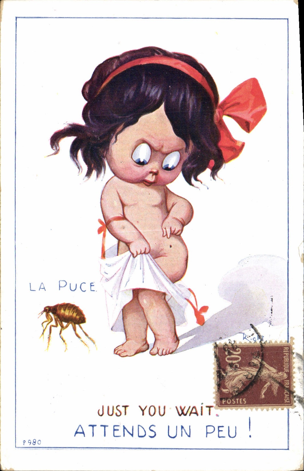 Vintage Postcard Fantaisie Illustrator Child the chip Just you wait