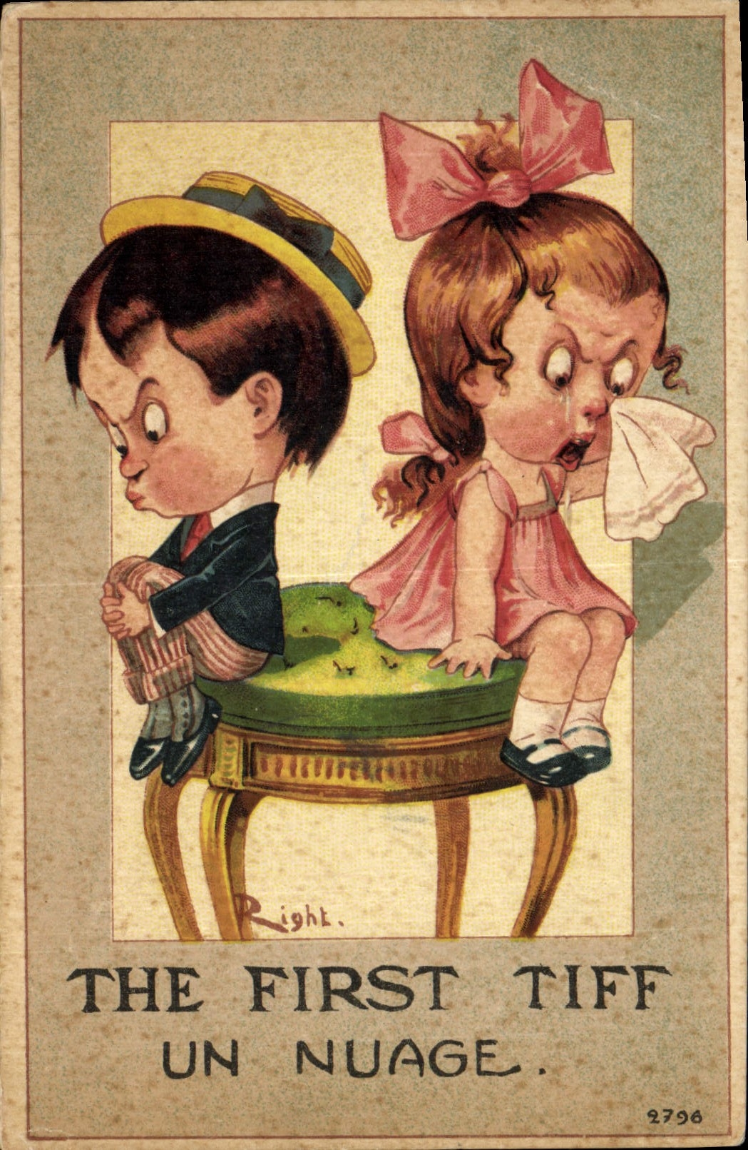Vintage Postcard Fantasy Illustrator Children The first tiff