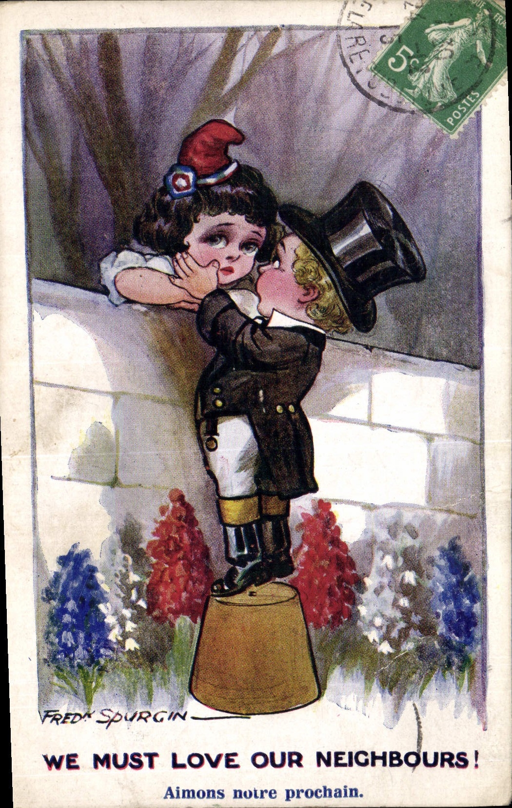 CPA Fantaisie Illustrateur Enfants Fred Spurgin We must love our neighbours 