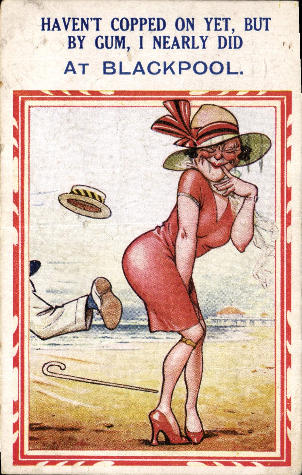 Vintage Postcard Fantasy Illustrator Blackpool Woman