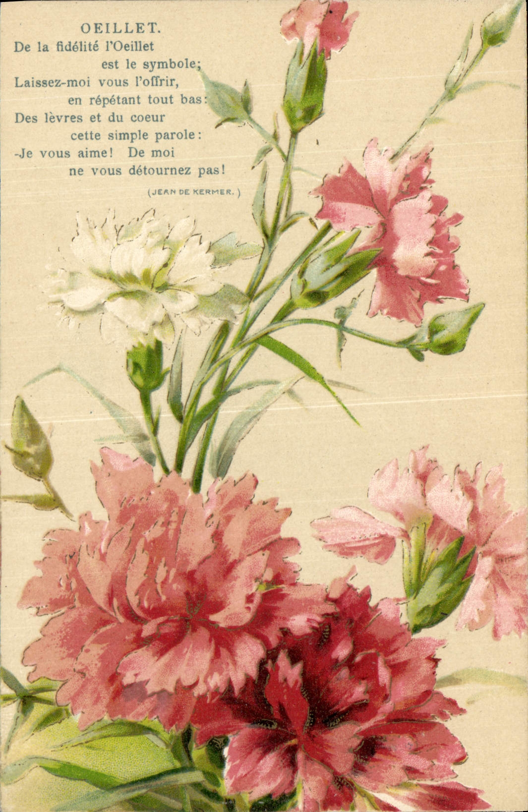 Postal Fantasia Flores Ojal