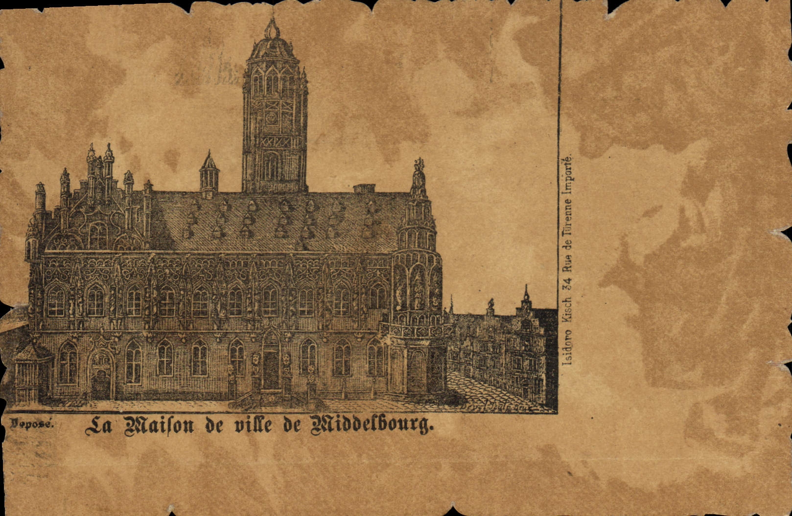Vintage Postcard the house of town of Middelbourg