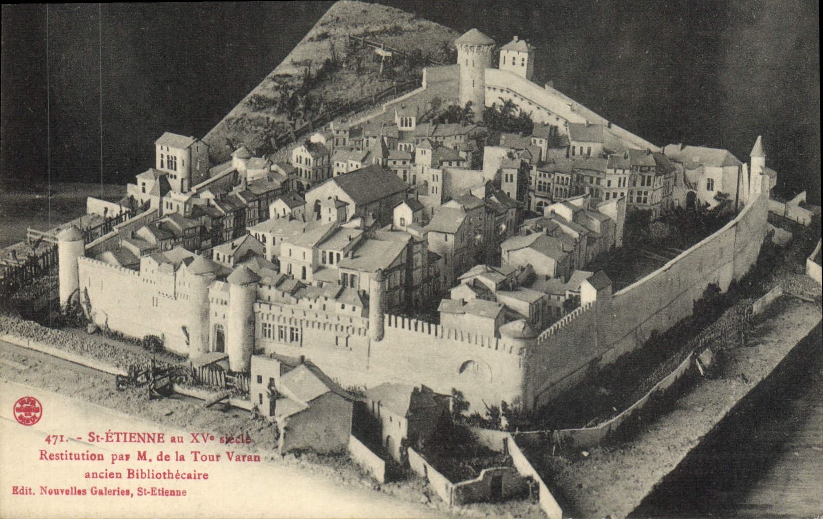 Vintage Postcard St Etienne Restitution per M of the Varan Tower former librarian