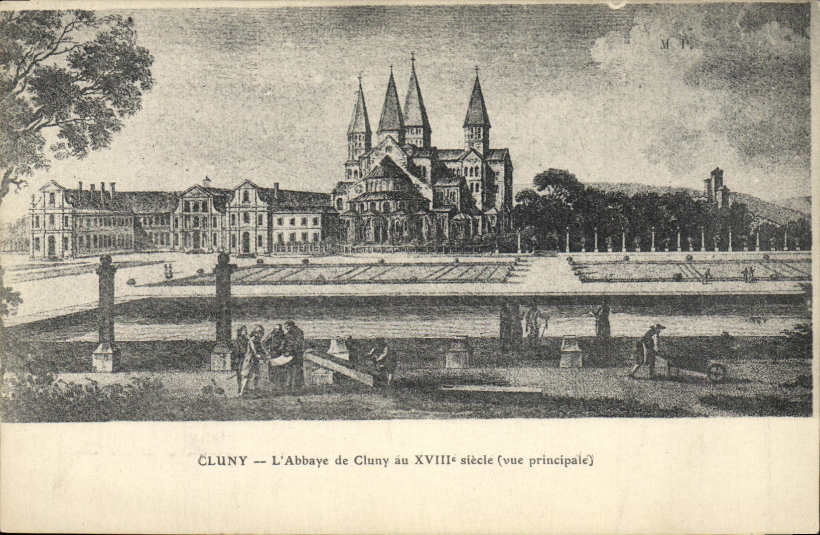Vintage Postcard Cluny the abbey of Cluny to the 18th principal Sight