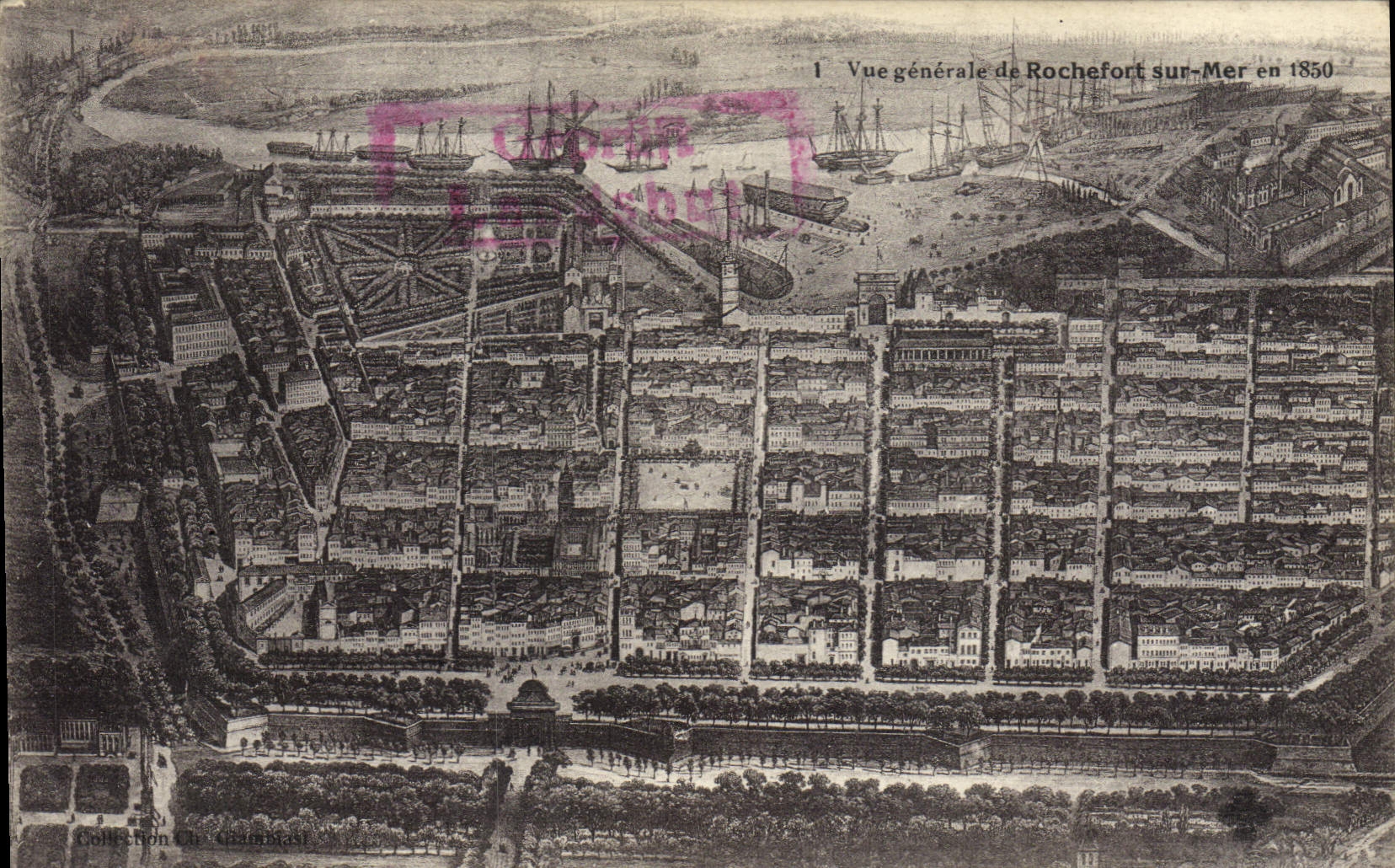 Vintage Postcard Seen general of Rocherfort on Sea in 1850