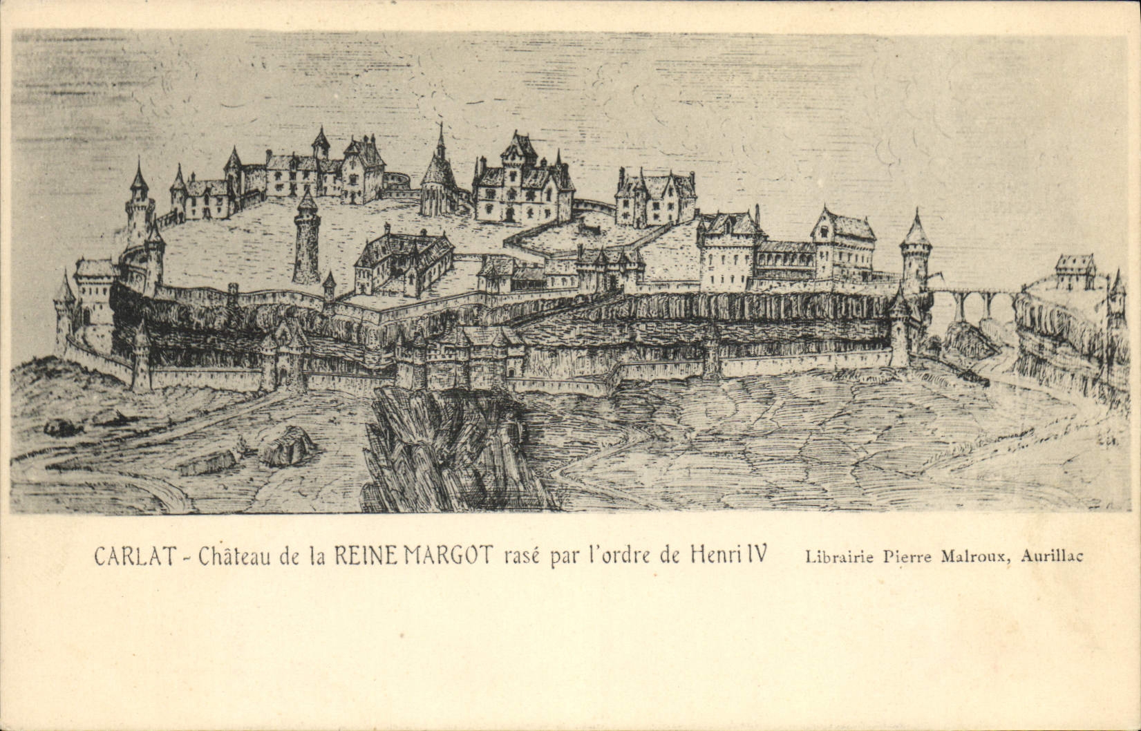 Vintage Postcard Carlat Chateau of the Queen Margot shaves by the order of Henri IV