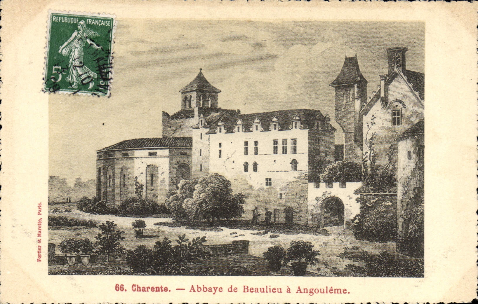 Vintage Postcard Charente Abbaye of Beaulieu has Angouleme