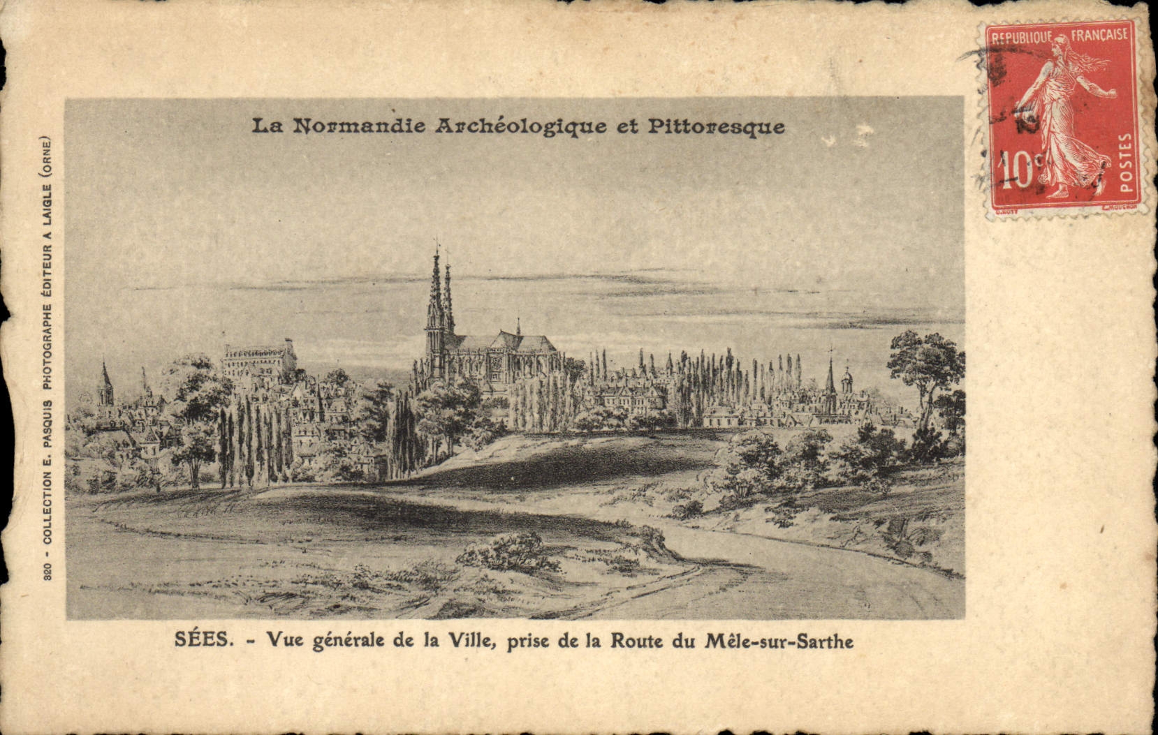 Vintage Postcard Sees Seen general of the city taken of the road of Miss on the Sarthe