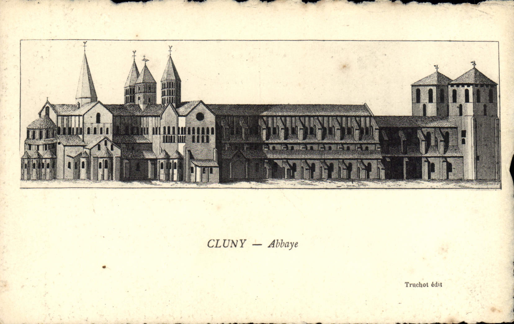 Vintage Postcard Cluny Abbey