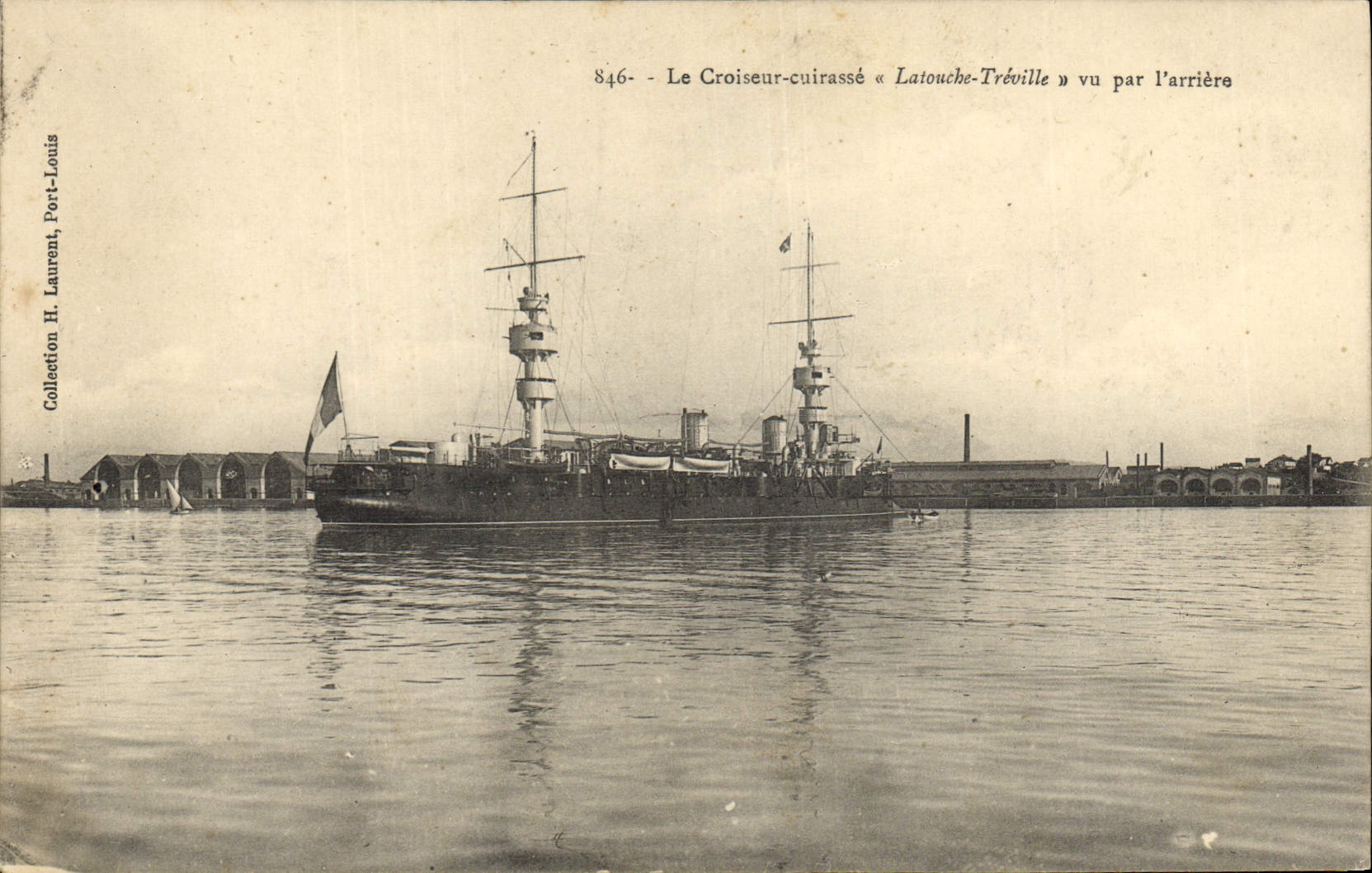 Vintage Postcard Bateau the cruiser Armours Latouche Treville seen by the arrear