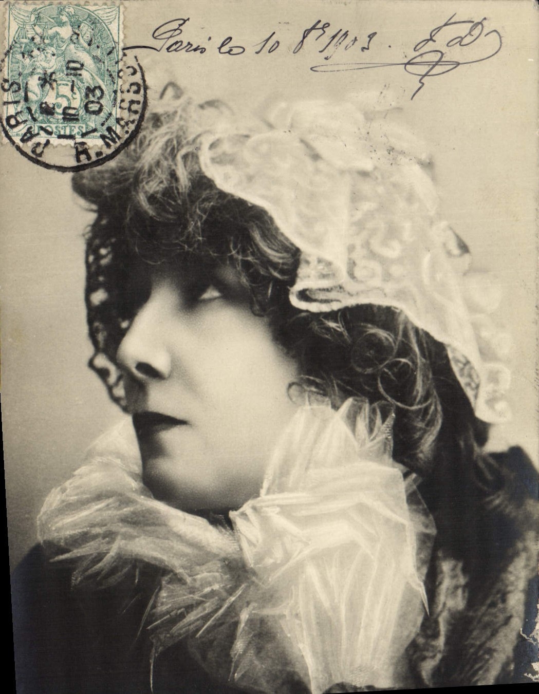 CPA Fantaisie Theatre Femme Mme Sarah Bernhardt 