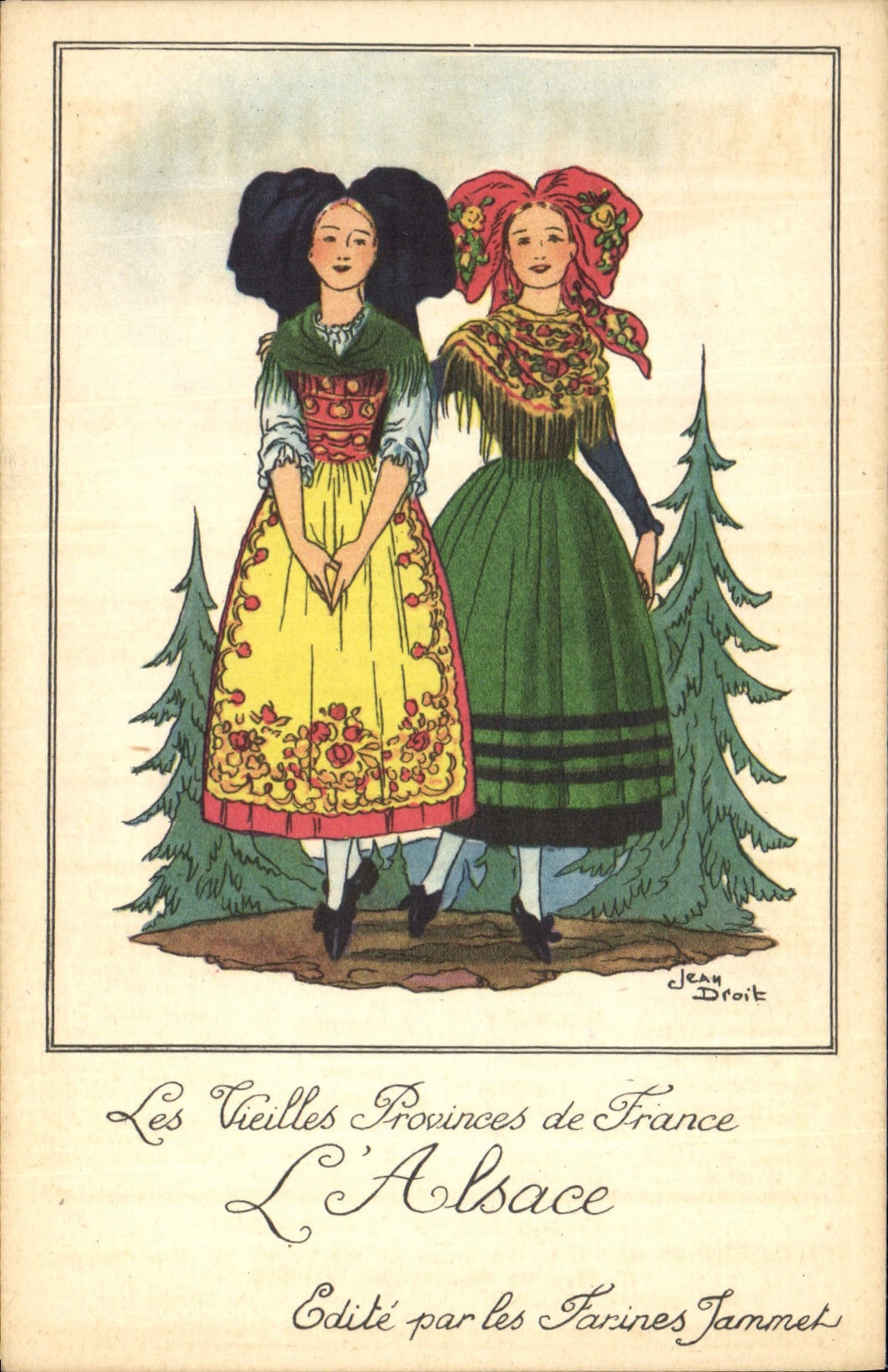 CPA Folklore Alsace Farines Jammet