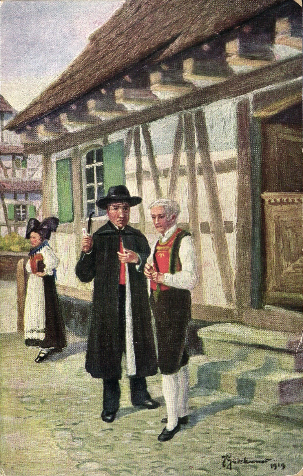 CPA Folklore Alsace Des costumes a Hanau