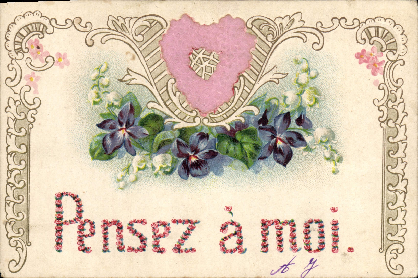 Postal Fantasia Flores Lirio del valle piensan mi