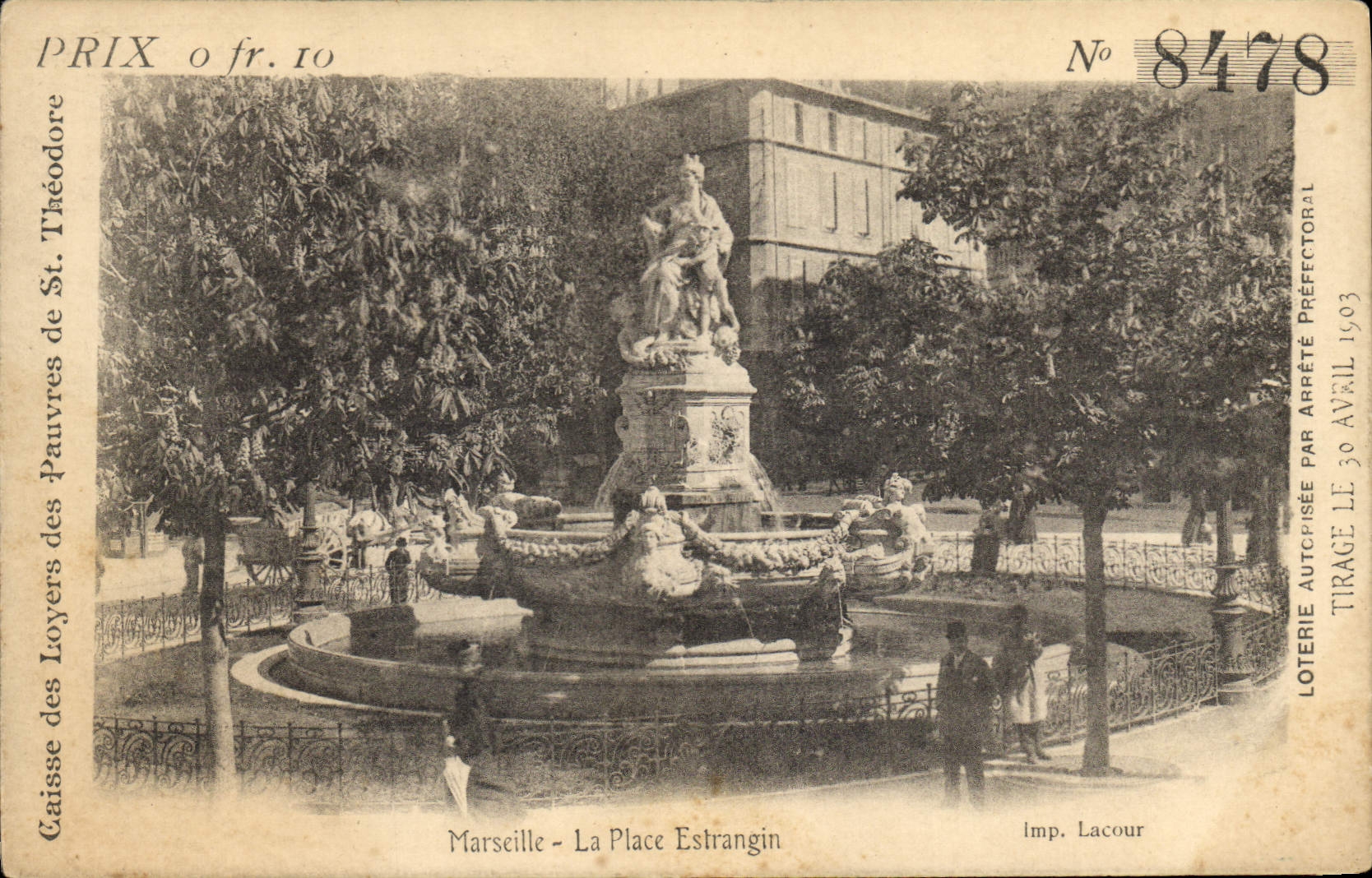CPA Loterie Marseille La Place Estrangin