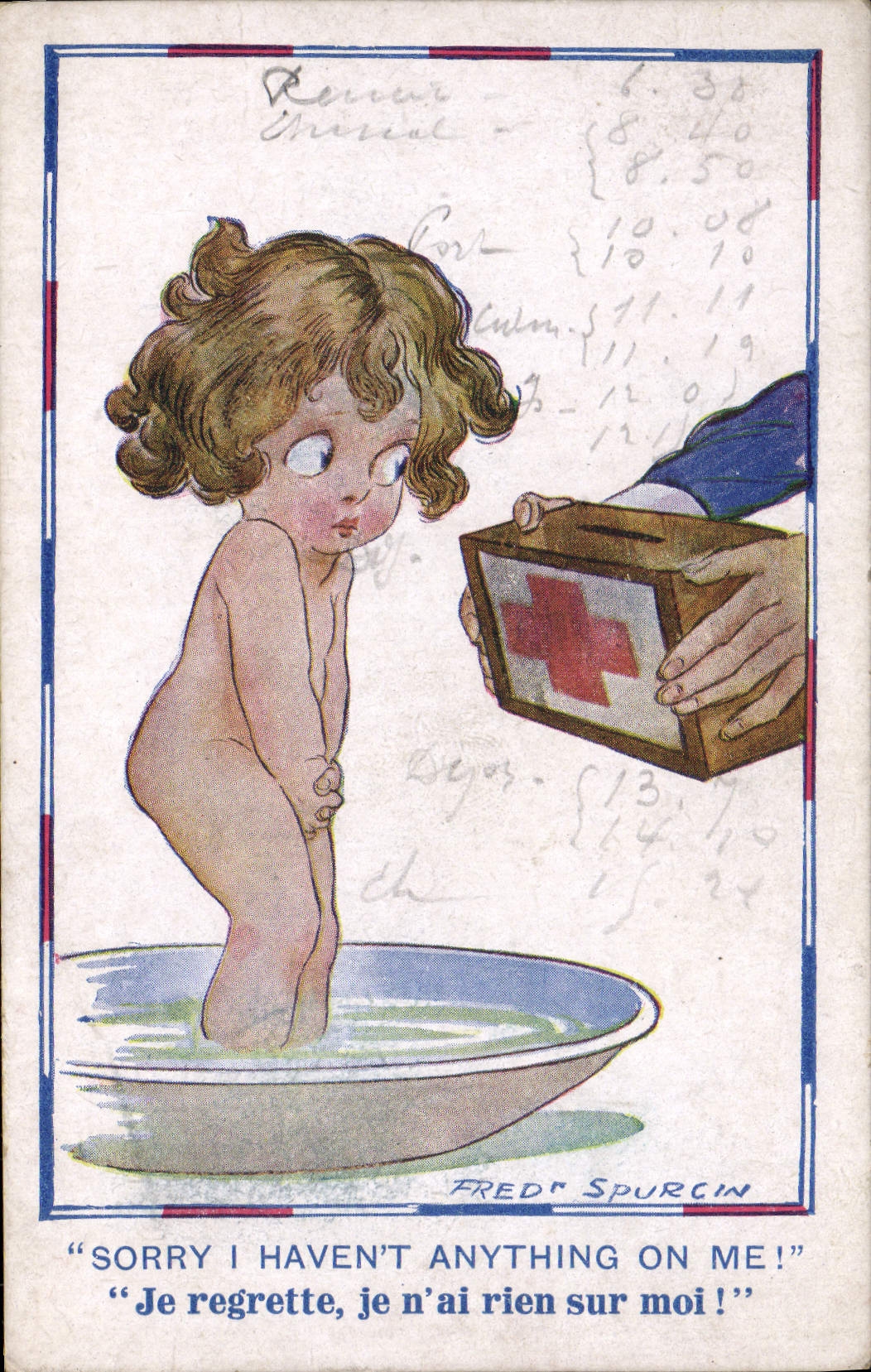 Postal Fantasia Ilustrador Niño Fred Spurgin Sorry i haven' t anything él me!