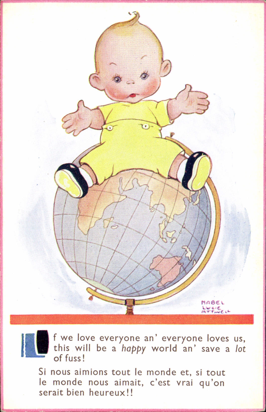 Vintage Postcard Fantasy Illustrator Child Mabel Lucie Attwell Earth