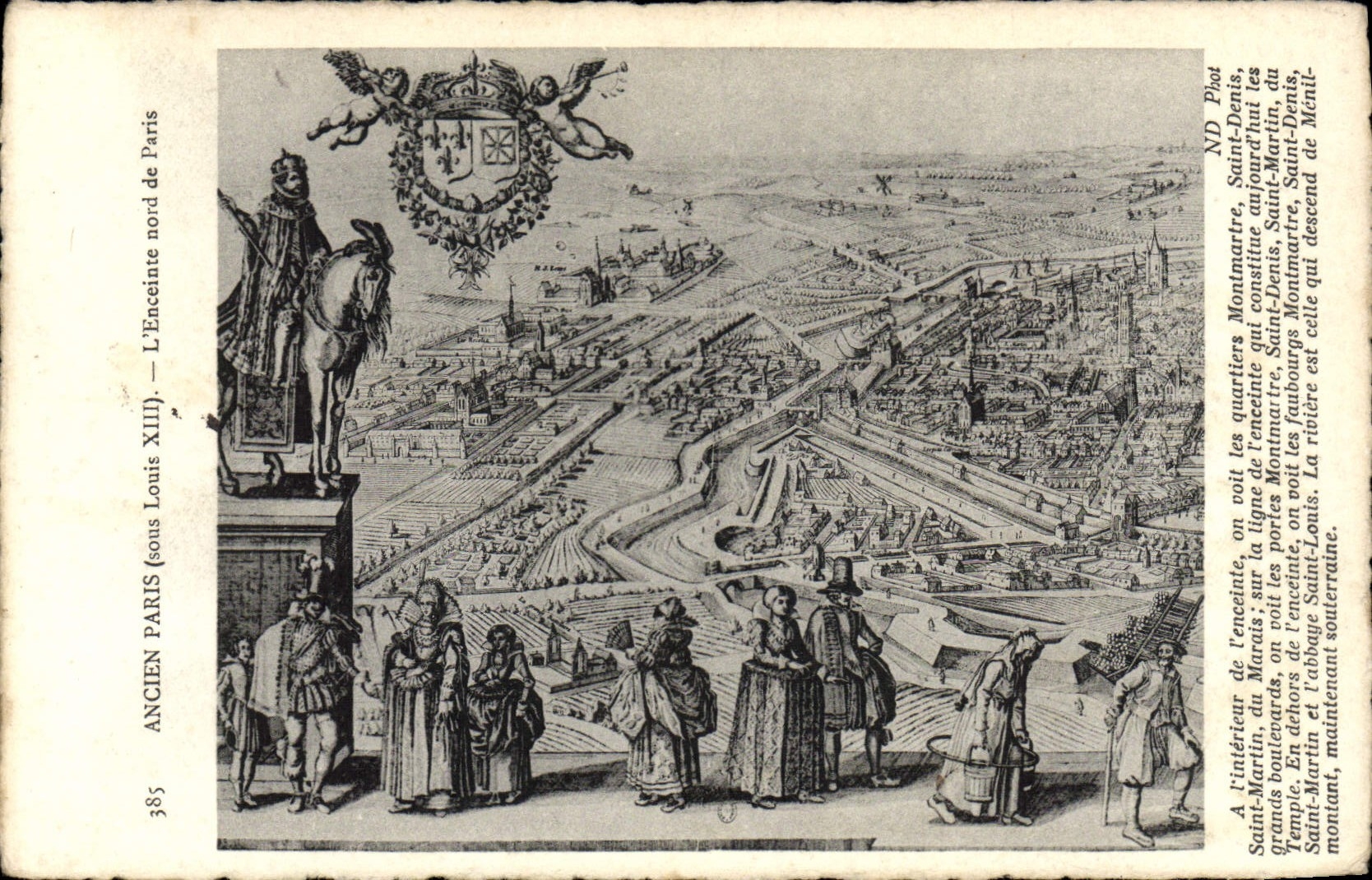 Vintage Postcard Old Paris the Northern enclosure of Paris Montmartre Holy Denis Holy Martin