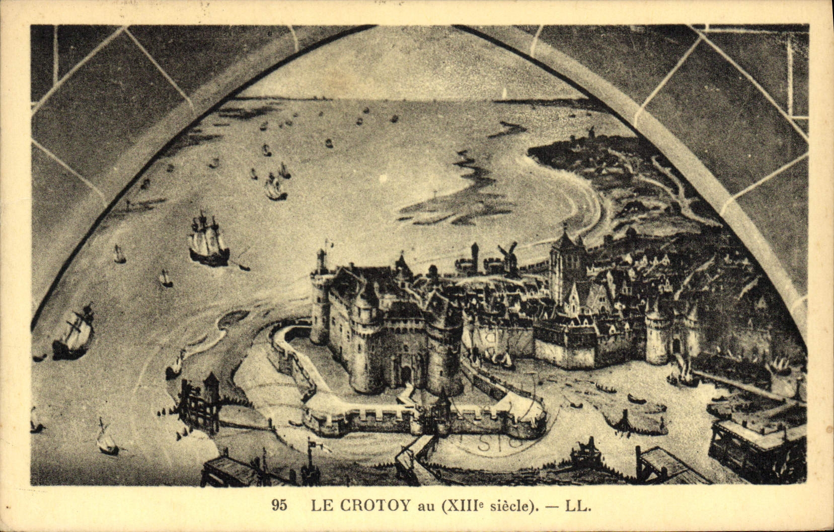 Vintage Postcard Crotoy with 13th