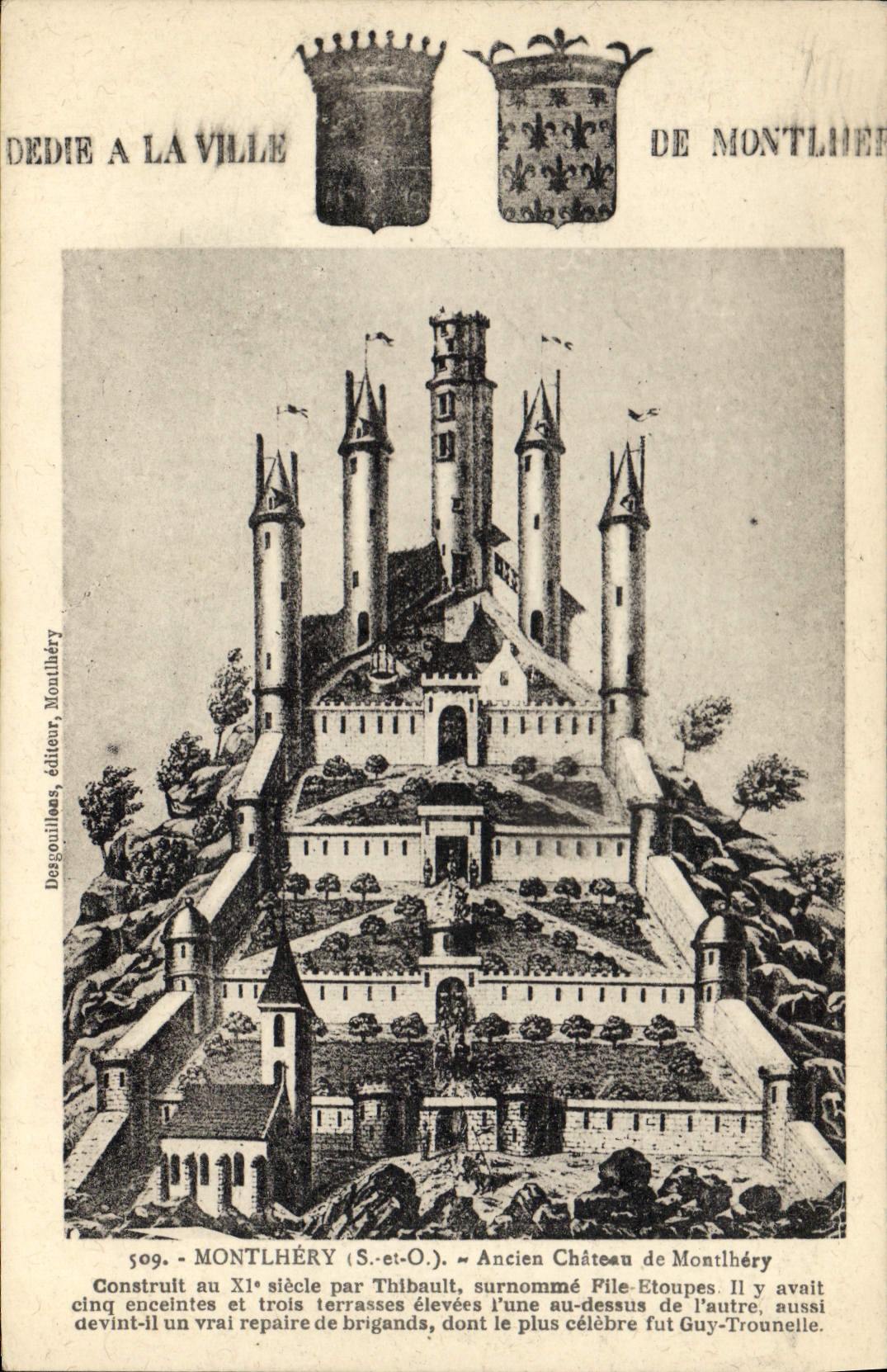 Vintage Postcard Montlhery Old castle