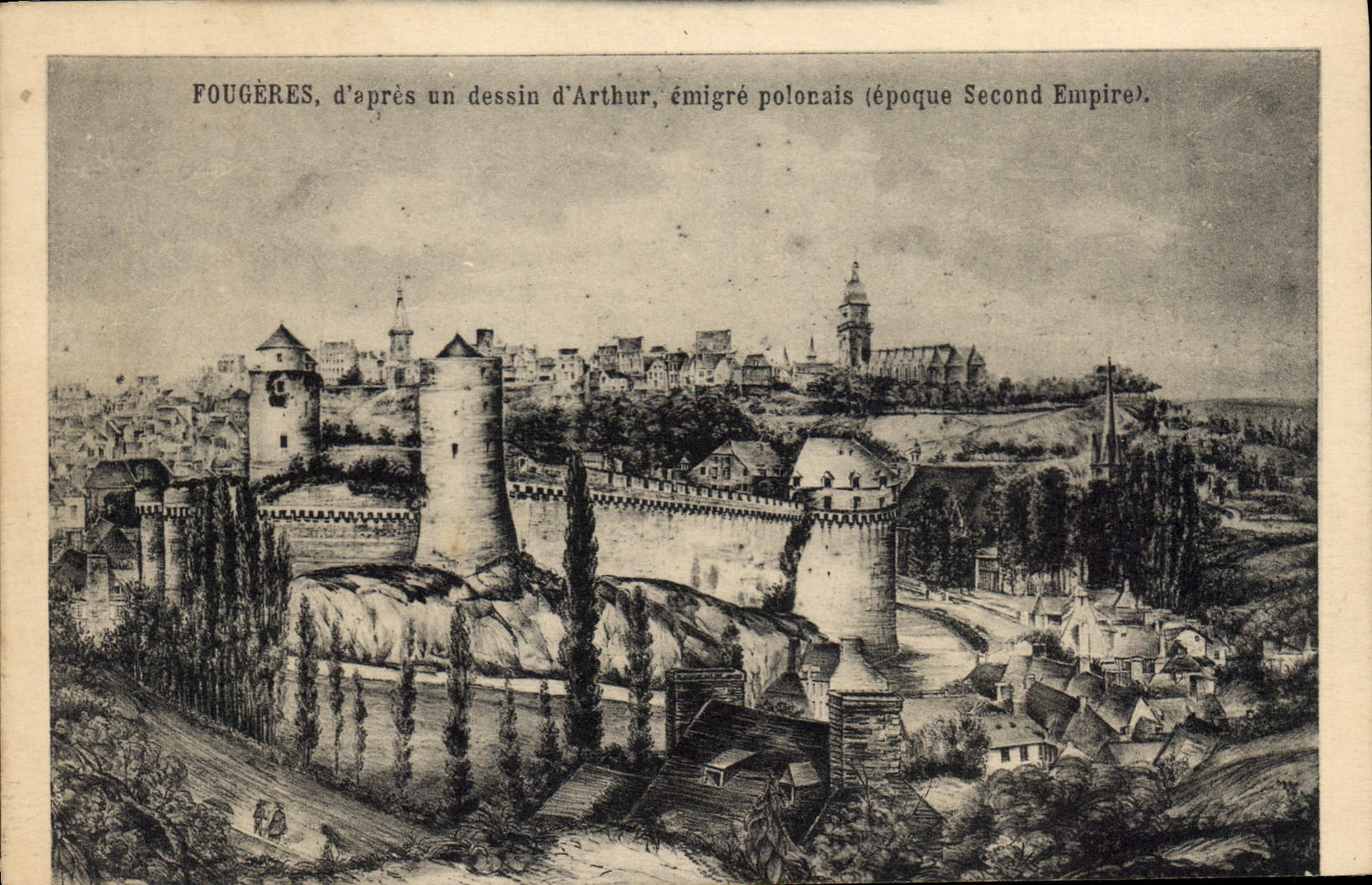 Vintage Postcard Glazes Ferns Mount Saint Michel