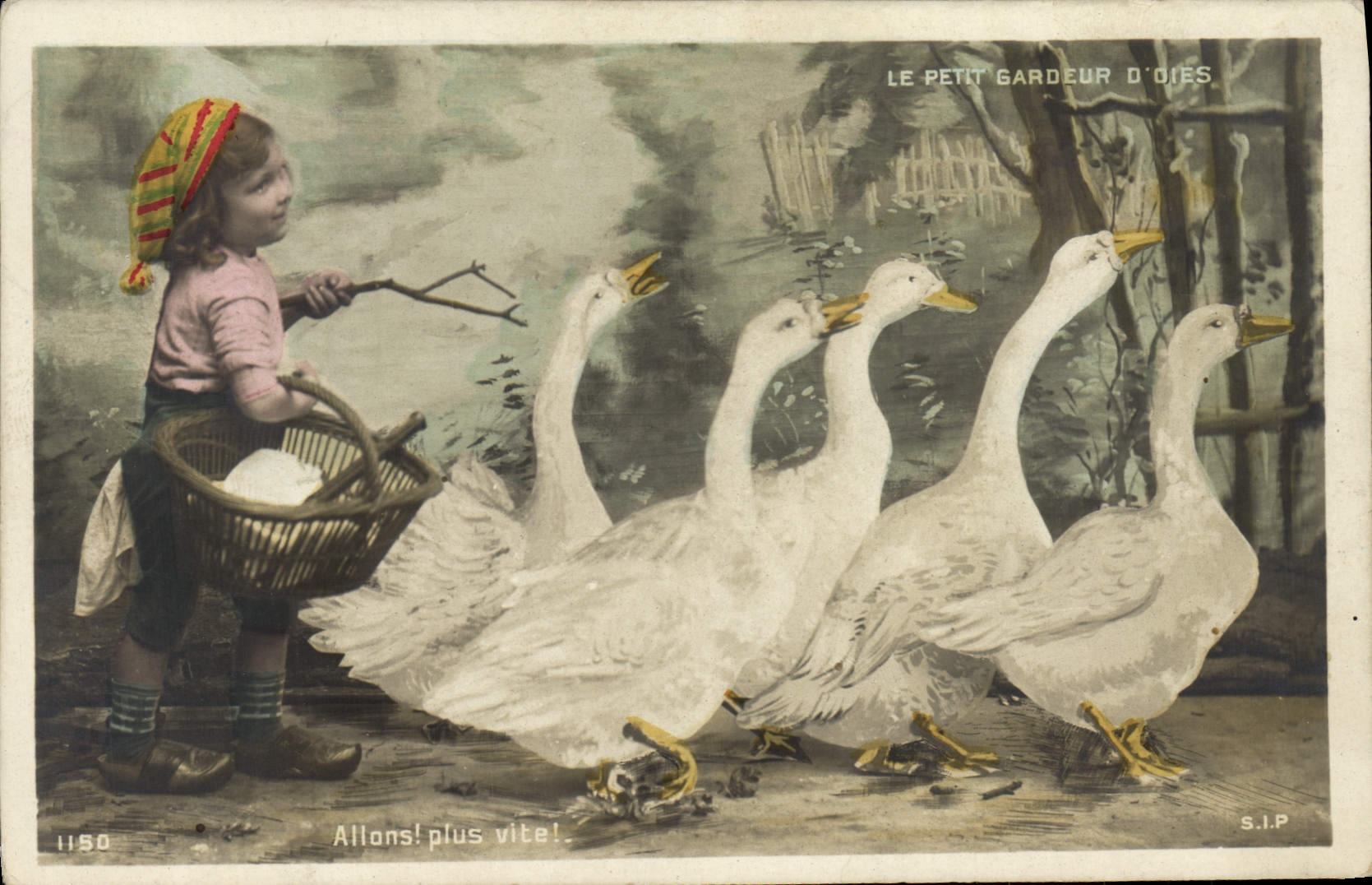 CPA Enfant Le petit gardeur d'oies 