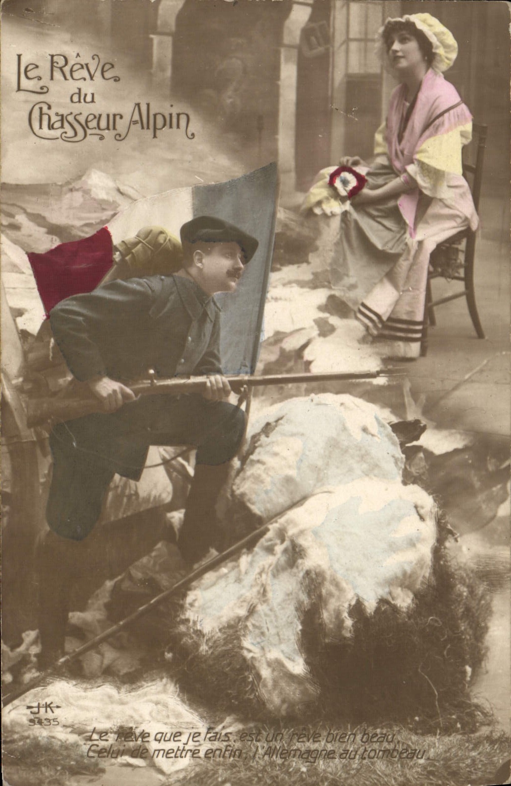 CPA Militaria Chasseurs alpins le reve du chasseur Alpin