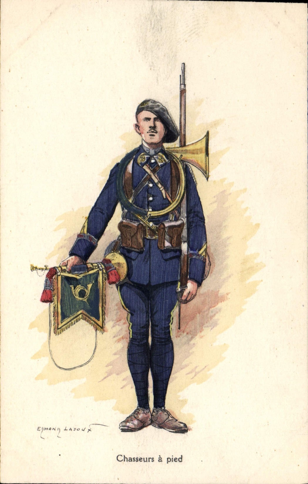 CPA Militaria Chasseurs alpins Chasseurs a pied