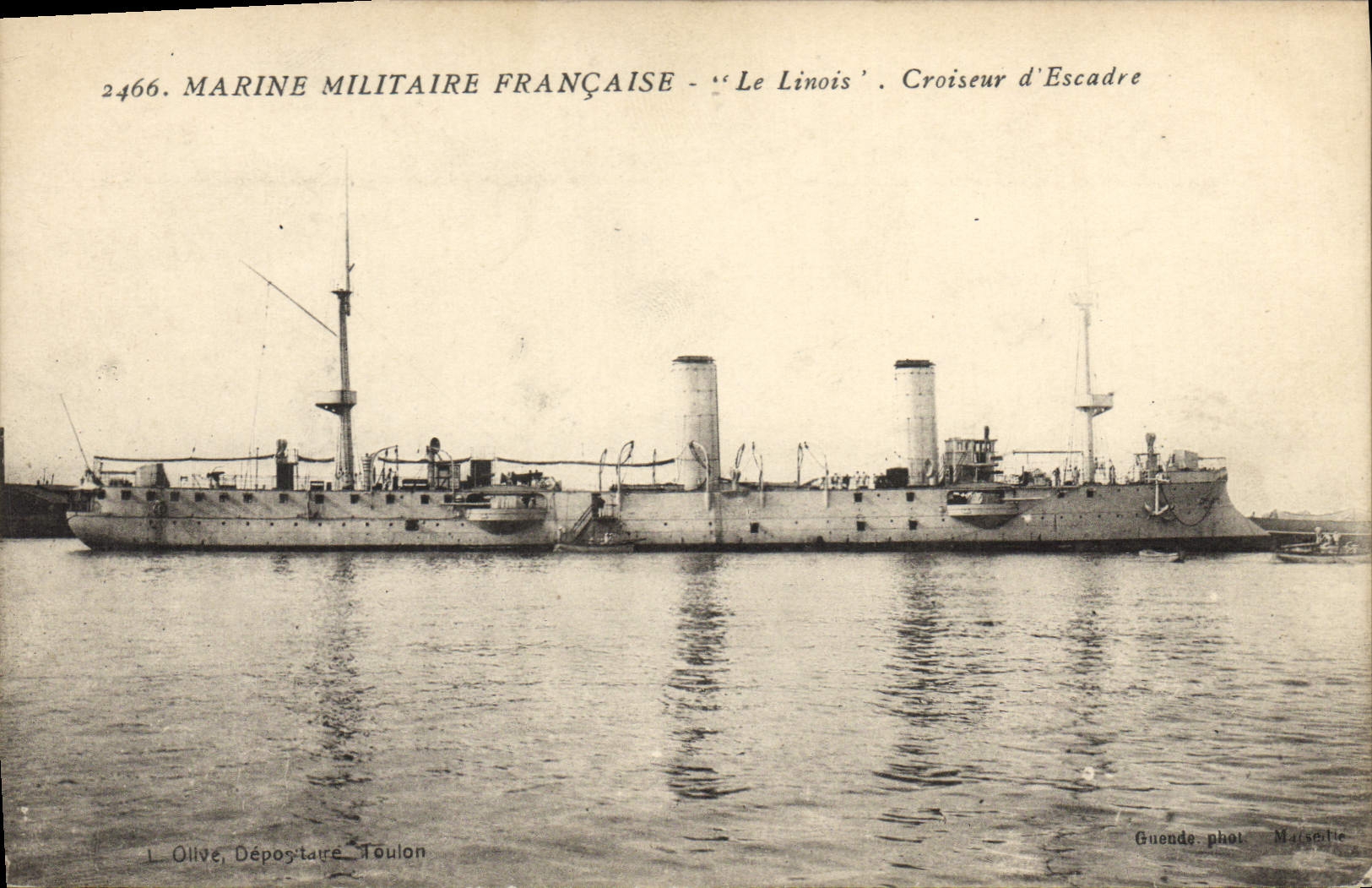 Vintage Postcard Boat the linois Cruiser of squadron